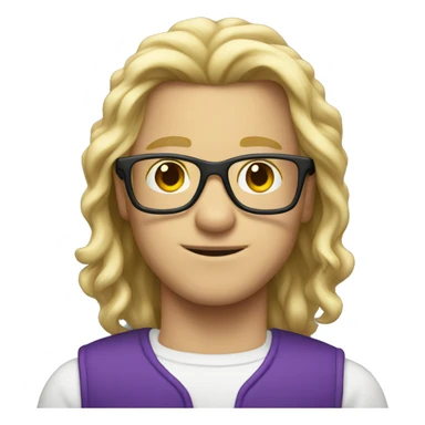 nerdy prince with glasses and long blonde hair sticker