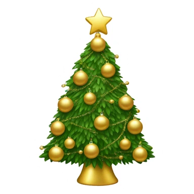 christmas tree with gold ornaments  sticker