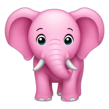 a pink elephant sticker