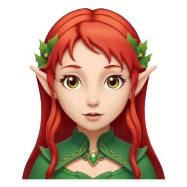 Fantasy elf female red hair  sticker
