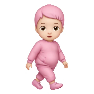 pink baby walking sticker