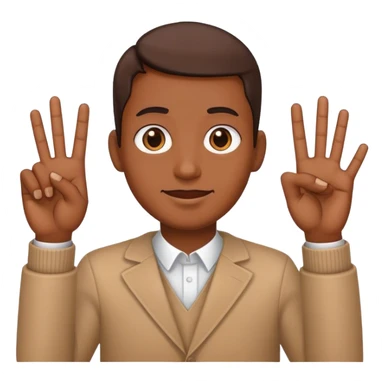 4 fingers up brown sticker