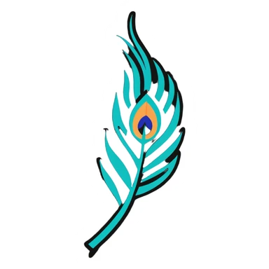peacock feather sticker