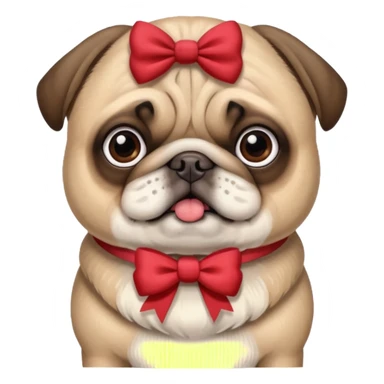 Pug com láço sticker