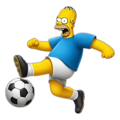 homer simpson playing soccer sticker