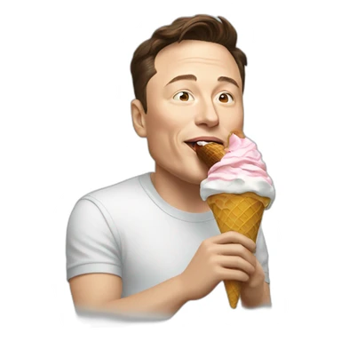 Elon musk eating an ice cream sticker