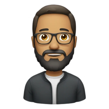 Man with beard glasses and ipad sticker