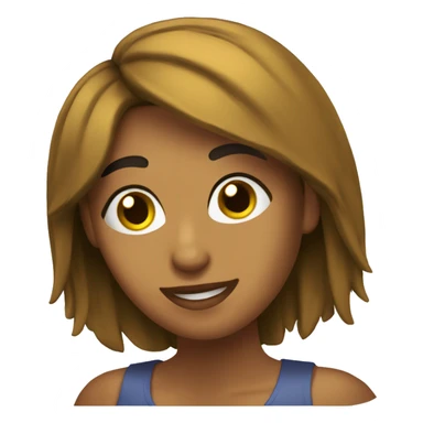 Chica cabello castaño, con una sola laptop sticker