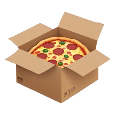 Pizza in a pizza box sticker
