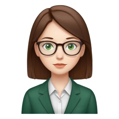 Green eyes office girl with straight hair  sticker