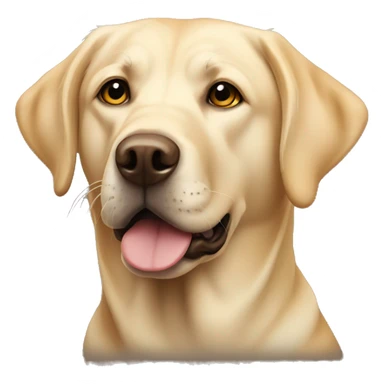 Yellow lab with flesh toned nose sticker