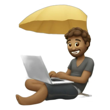 digital-nomad-working-at-beach sticker