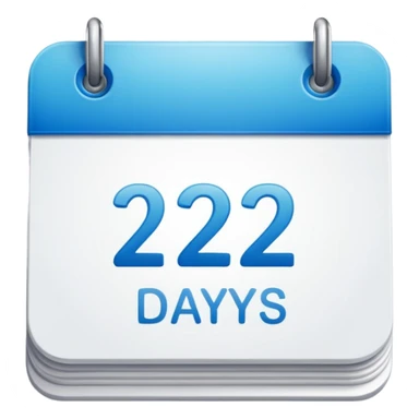 calendar page with the words '2 days' sticker