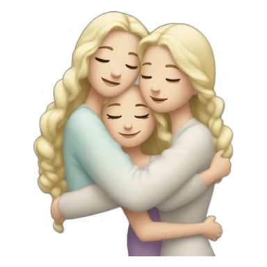 Three white sisters hugging sticker