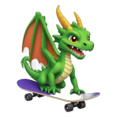 Dragon qui fait du skateboard sticker