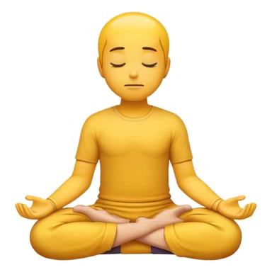 classic yellow emoji meditating, eyes closed, hands resting on knees sticker