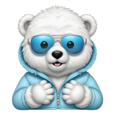 baby polar bear wear sunglasses sticker