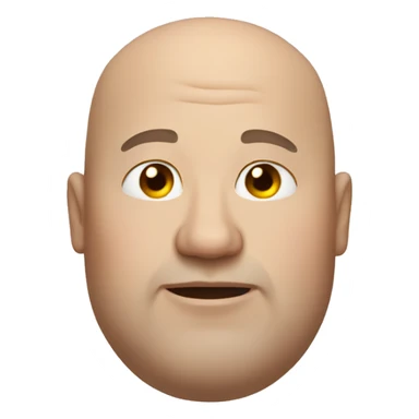 fat bald man sticker