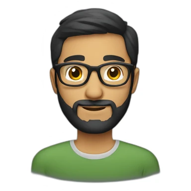 A Pakistani man 30 years old with a beard and wayfarer spectacles sticker