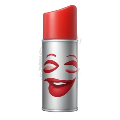aerosol con un logo de labios rojos  sticker