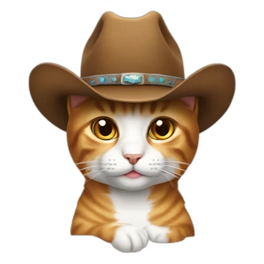 cat wearing a cowboy hat sticker