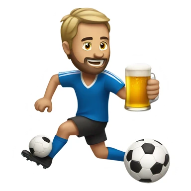 Man with beer playing soccer sticker