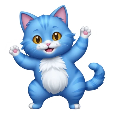 a  cute dancing blue cat sticker