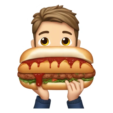 Josh Allen eating a meatball sub sticker