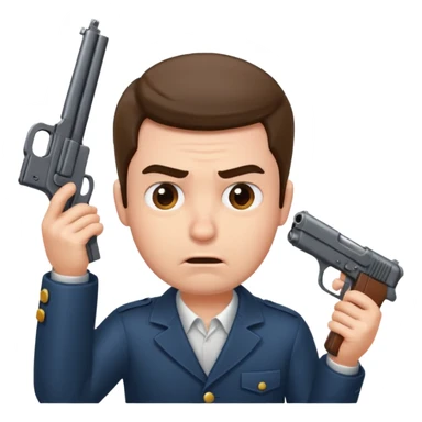 Guy putting gun to head and making annoyed face  sticker