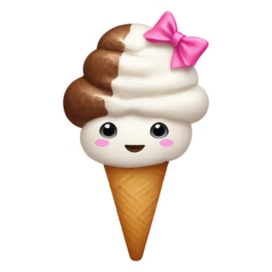 Cute Icecream with a pink bow sticker