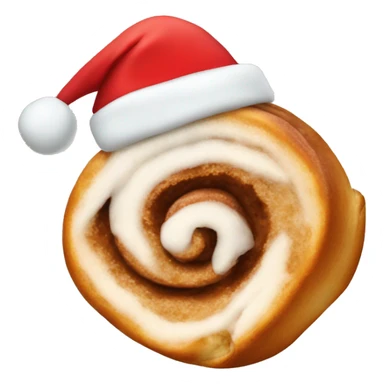 Cinnamon Roll with a christmas hat on sticker
