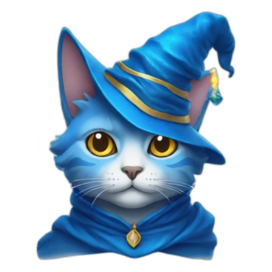 Blue wizard cat sticker