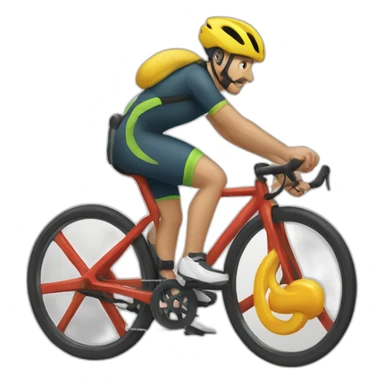 Tortu sur velo sticker