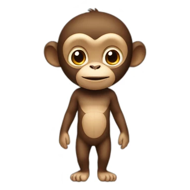 A monkey with human body sticker