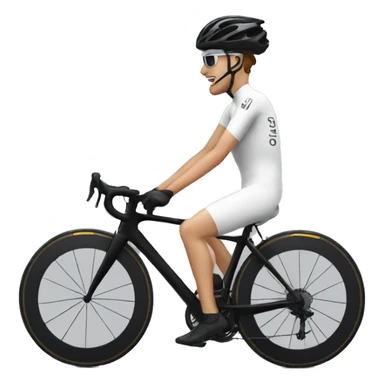 Roadcycling black bike, white cyclist wearing black clothes sticker