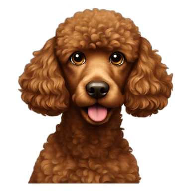 brown poodle face with a duck body sticker