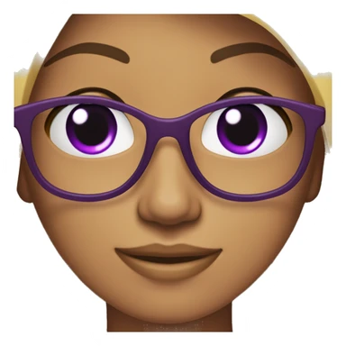 rapariga, cabelo liso, óculos roxo sticker