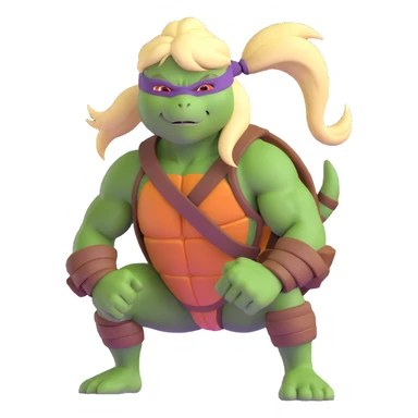 Hun from TMNT, large muscular gang leader with blonde ponytail sticker