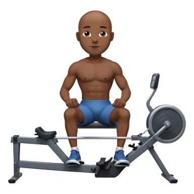 bald african american male on rowing machine sticker