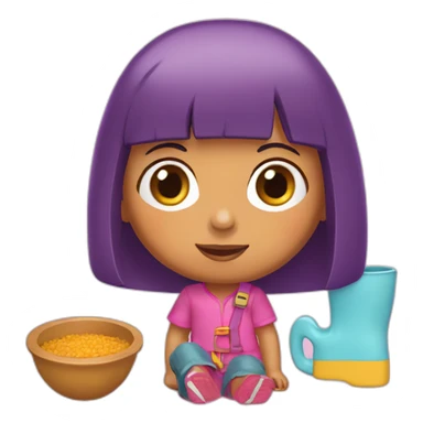 Dora with babouche sticker