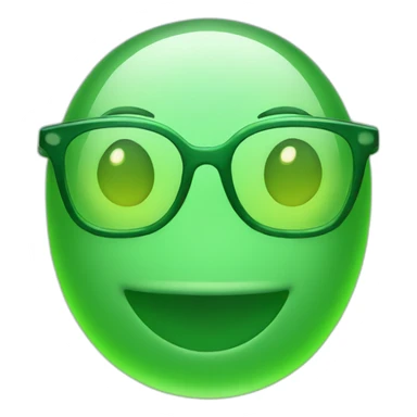 Green glowing vintage glass art sticker