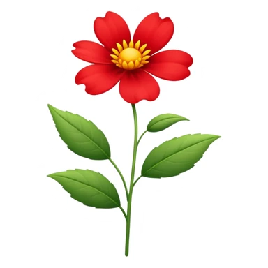 red wlower with stem sticker