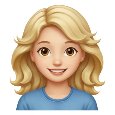 Now, the same girl but with a happy face please with light wavy hair sticker