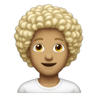 Blonde man with afro sticker