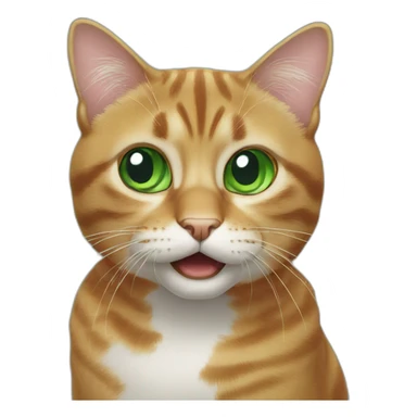A back cat with green eyes looking confused and meowing sticker