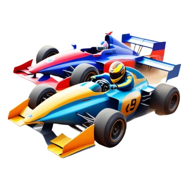 A sleek racing car and motorcycle speeding on a track, leaving a trail of dust behind. The scene captures the thrill of high-speed competition, with blurred motion and vibrant colors, highlighting the dynamic energy of motorsport. sticker