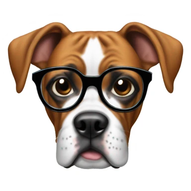 Boxer dog in glasses sticker
