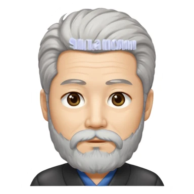 mature Japanese man with salt and pepper hair and beard sticker