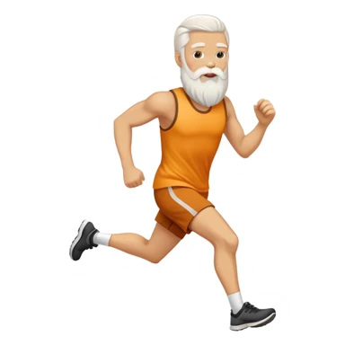 running man with long beard sticker