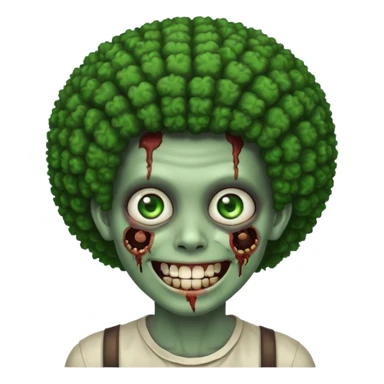 zombie with afro smiling with braces sticker
